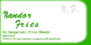 nandor frics business card